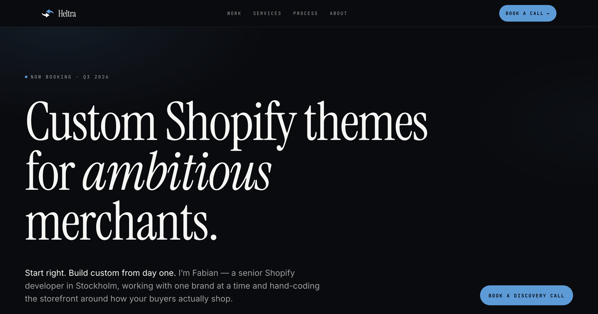 Altera Shopify Custom Shopify Themes | Heltra · Senior developer, Stockholm